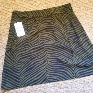 Olive and black striped skirt